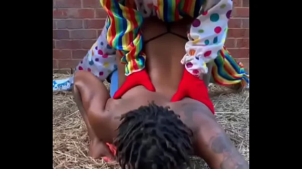 Gibby The Clown fucks ebony in a barn