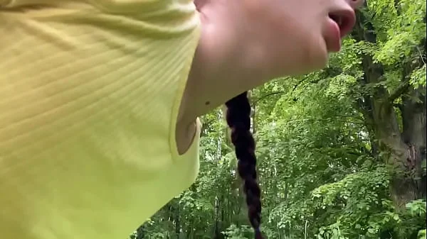 Fucked a thin nymphu in the forest